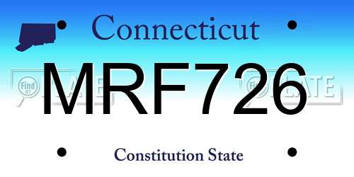 MRF726 Connecticut License Plate