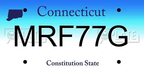 MRF77G Connecticut License Plate