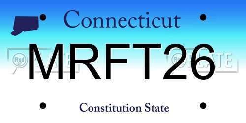 MRFT26 Connecticut License Plate
