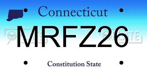 MRFZ26 Connecticut License Plate