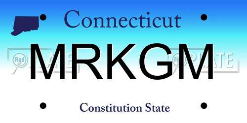 MRKGM Connecticut License Plate