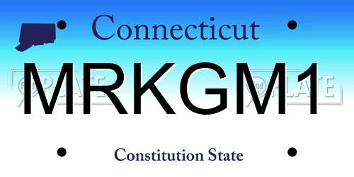 MRKGM1 Connecticut License Plate