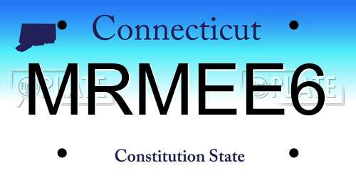 MRMEE6 Connecticut License Plate