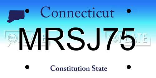 MRSJ75 Connecticut License Plate
