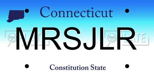 MRSJLR Connecticut License Plate