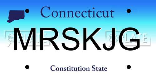 MRSKJG Connecticut License Plate