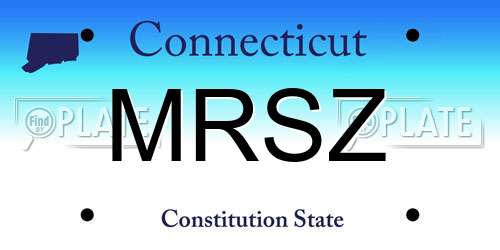 MRSZ Connecticut License Plate
