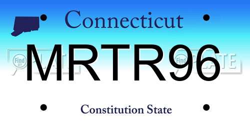 MRTR96 Connecticut License Plate
