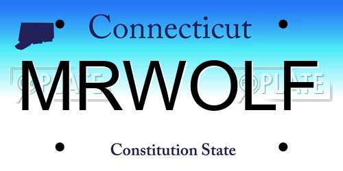 MRWOLF Connecticut License Plate