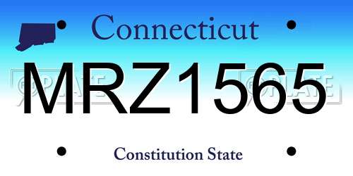 MRZ1565 Connecticut License Plate