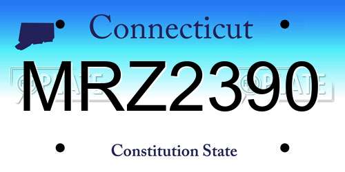 MRZ2390 Connecticut License Plate