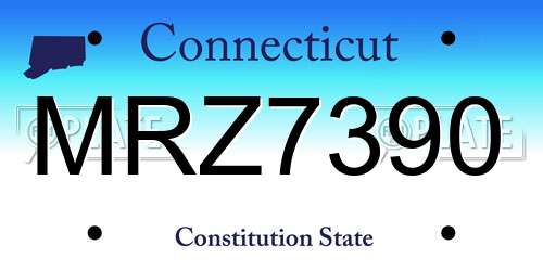 MRZ7390 Connecticut License Plate