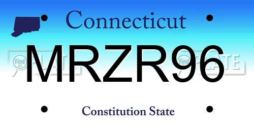 MRZR96 Connecticut License Plate