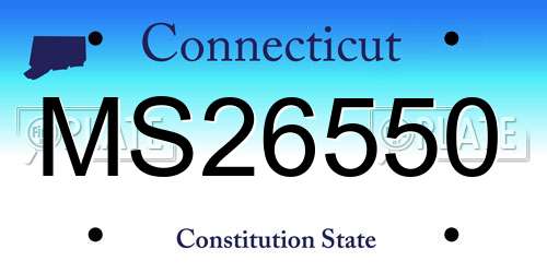 MS26550 Connecticut License Plate