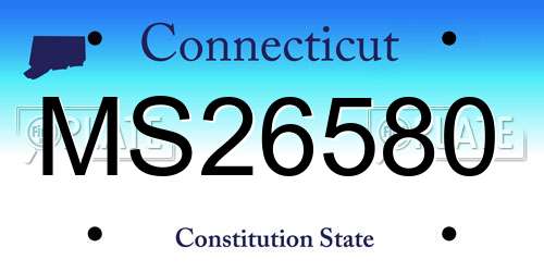 MS26580 Connecticut License Plate