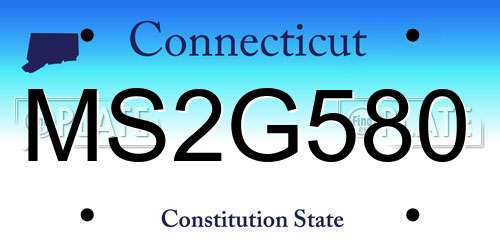 MS2G580 Connecticut License Plate