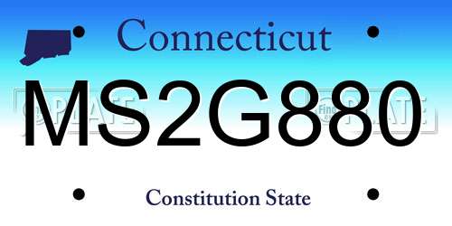 MS2G880 Connecticut License Plate