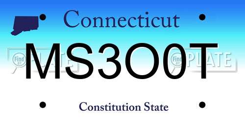 MS3O0T Connecticut License Plate