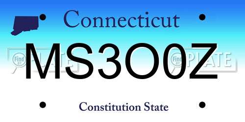 MS3O0Z Connecticut License Plate