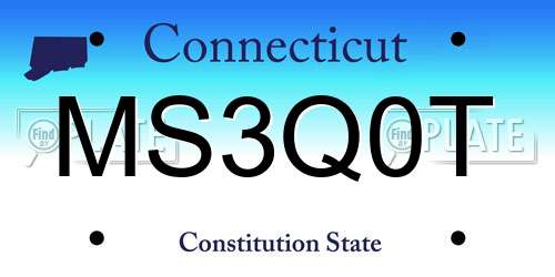 MS3Q0T Connecticut License Plate