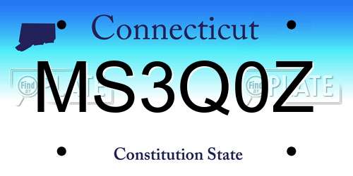 MS3Q0Z Connecticut License Plate