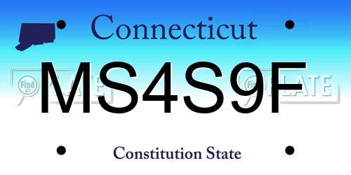 MS4S9F Connecticut License Plate