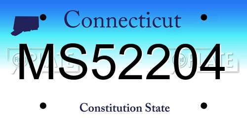 MS52204 Connecticut License Plate