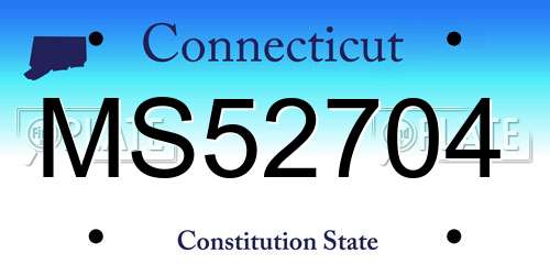 MS52704 Connecticut License Plate