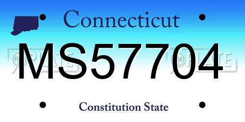 MS57704 Connecticut License Plate