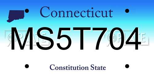 MS5T704 Connecticut License Plate