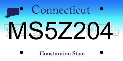 MS5Z204 Connecticut License Plate