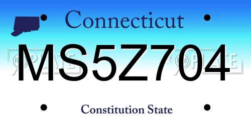 MS5Z704 Connecticut License Plate