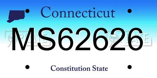 MS62626 Connecticut License Plate