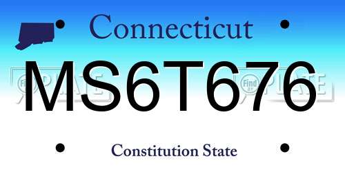 MS6T676 Connecticut License Plate