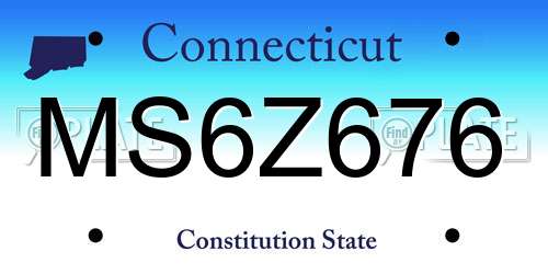 MS6Z676 Connecticut License Plate