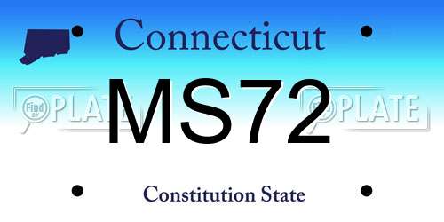 MS72 Connecticut License Plate