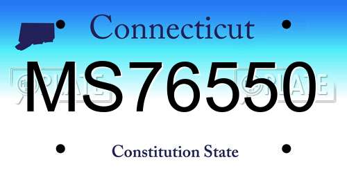 MS76550 Connecticut License Plate