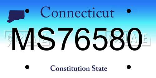 MS76580 Connecticut License Plate