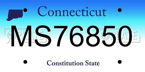 MS76850 Connecticut License Plate