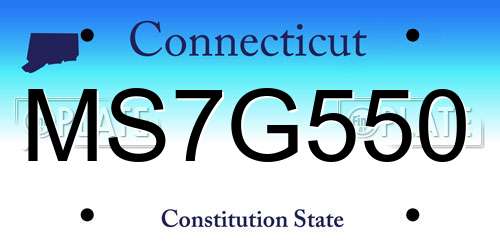 MS7G550 Connecticut License Plate