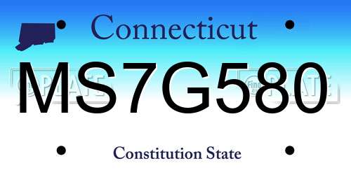 MS7G580 Connecticut License Plate