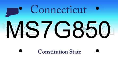 MS7G850 Connecticut License Plate