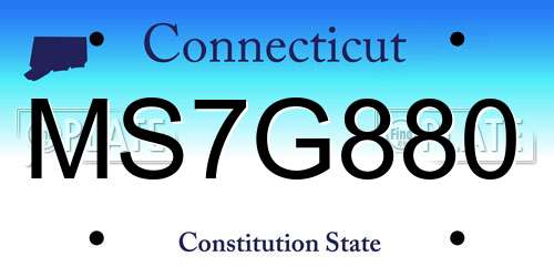 MS7G880 Connecticut License Plate