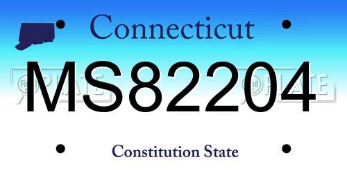 MS82204 Connecticut License Plate