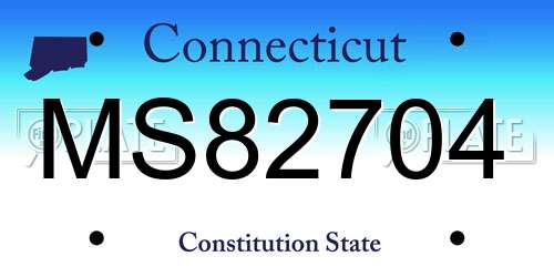 MS82704 Connecticut License Plate