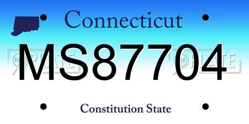 MS87704 Connecticut License Plate