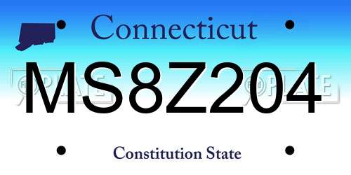 MS8Z204 Connecticut License Plate