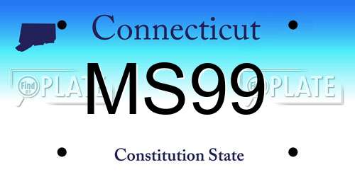 MS99 Connecticut License Plate