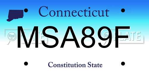 MSA89F Connecticut License Plate