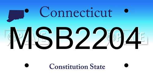 MSB2204 Connecticut License Plate